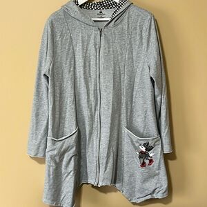 DISNEY PARKS Minnie Mouse zip hoodie.  Great with gingham accents. XXL